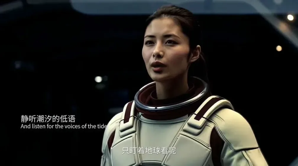 真实AI科幻短剧太阳坠落之时宇航员剧照